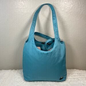 LILYPOND 2 Tone Canvas Shoulder Bag Purse Women's Teal SzOS Lightweight Casual